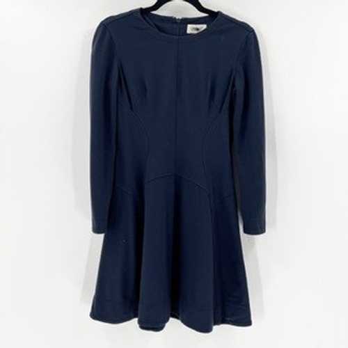 Eliza J Navy Blue Fit And Flare Long Sleeve Dress Women's Size 4